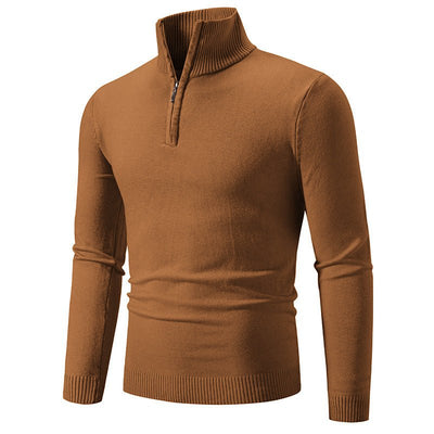 2023 Men's Plus Size Fleece Zip Mock Neck Sweater - JOrigin