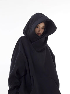 Loose High Collar Fleece Lined Hoodie - JOrigin